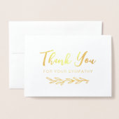 ゴールデングリーンリーサンキュー悔やみや弔慰写真 箔カード (封筒付き正面)