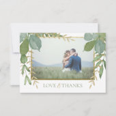 ゴールデングリーンリー結婚フラットサンキューカード サンキューカード (正面)