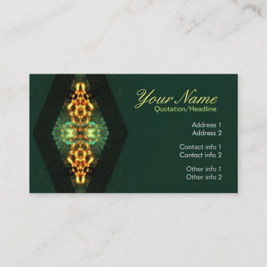 ゴールデングリーン三角形フラクタルアート名刺 名刺 (正面)