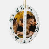 ゴールデングリーン賛美タイポグラフィ2枚 セラミックオーナメント (右)