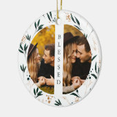 ゴールデングリーン賛美タイポグラフィ2枚 セラミックオーナメント (左)