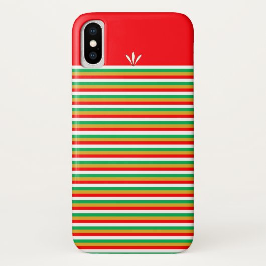 ゴールデングリーン赤白ストライプ Case-Mate iPhoneケース (裏面)
