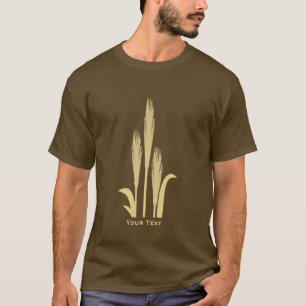 ゴールデングレインオブ小麦メンズ長袖ブラウンT Tシャツ