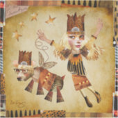 ゴールデングレタと彼女のグリズリーアートステッカー シール (正面)