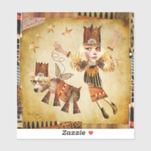 ゴールデングレタと彼女のグリズリーアートステッカー