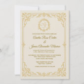 ゴールデングレースエレガントフォイル結婚式招待状 招待状 (正面)