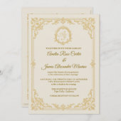 ゴールデングレースエレガントフォイル結婚式招待状 招待状 (正面/裏面)