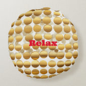 『ゴールデングレーム：水玉模様ラウンド装飾用クッション』 ラウンドクッション (裏面)