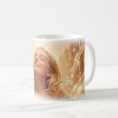 ゴールデングロウブリスの液体光の女性マグ コーヒーマグカップ (正面右)
