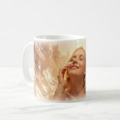 ゴールデングロウブリスの液体光の女性マグ コーヒーマグカップ (正面左)