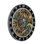 ゴールデングローサンセットアート付きサーファー ダーツボード (正面左)