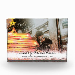 ゴールデングローツリースターグリッタークリスマスフォト フォトブロック