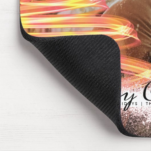 ゴールデングローツリースターグリッタークリスマスフォト マウスパッド (コーナー)