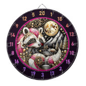 ゴールデングローハイライトよくはしゃぐピンクラクーン ダーツボード (正面)