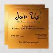 ゴールデングロー招待状 5.25" 招待状 (正面/裏面)