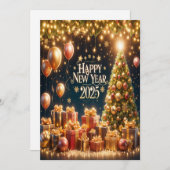 ゴールデングロー新年2025グリーティングカード シーズンカード (正面/裏面)