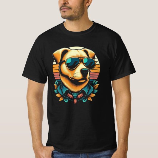 ゴールデングロー – レトロPup Edition Tシャツ (正面)