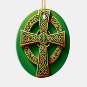 ゴールデンケルト十字オングリーン セラミックオーナメント (右)