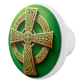 ゴールデンケルト十字オングリーン セラミックノブ (右)