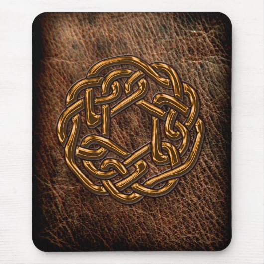 ゴールデンケルト結び目模様オンレザー マウスパッド (正面)