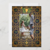 ゴールデンケルト結び目模様日付の保存 招待状 (正面)