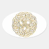 ゴールデンケルト結び目模様 楕円形シール (正面)