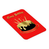 ゴールデンケーキハッピーバースデーフレキシブルマグネット マグネット (右側)