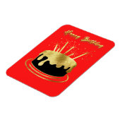 ゴールデンケーキハッピーバースデーフレキシブルマグネット マグネット (左側)