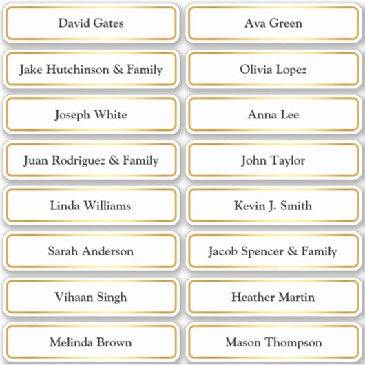 ゴールデンゲスト結婚ネーム座席表 シール (正面)