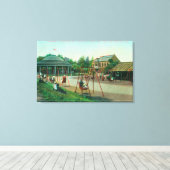 ゴールデンゲートでの子どもの遊び場の眺め キャンバスプリント (インサイチュ (ウッドフロア))