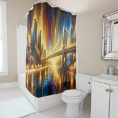 「ゴールデンゲートのリフレクション：夜景」 シャワーカーテン (インサイチュ)