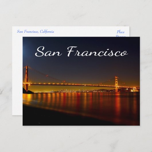 ゴールデンゲートサンフランシスコのカリフォルニアのはがき ポストカード (正面/裏面)