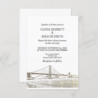 ゴールデンゲートサンフランシスコ結婚式招待状 招待状