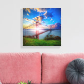 ゴールデンゲートサンライズ キャンバスプリント (インサイチュ (リビング))