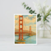 ゴールデンゲートビュー | サンフランシスコ水彩画 シーズンポストカード (スタンド正面)