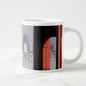 ゴールデンゲートブリッジからのサンフランシスコのスカイライン ジャンボコーヒーマグカップ (右)