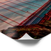 ゴールデンゲートブリッジでの美しい冬の夕日 ポスター (コーナー)