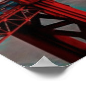 ゴールデンゲートブリッジでの美しい冬の夕日 ポスター (角)