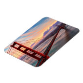 ゴールデンゲートブリッジでの美しい冬の夕日 マグネット (左側)