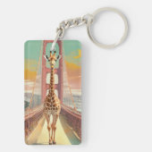 ゴールデンゲートブリッジでサンフランシスコでキリン キーホルダー (裏面)