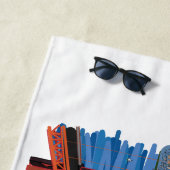 ゴールデンゲートブリッジのサンフランシスコのイラストレーション ビーチタオル (インサイチュ)