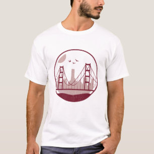 ゴールデンゲートブリッジのサンフランシスコのスカイライン Tシャツ