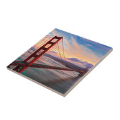 ゴールデンゲートブリッジの美しい冬の日没 タイル (側面)