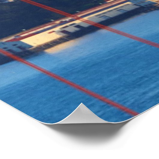 ゴールデンゲートブリッジを通るサンフランシスコの眺め ポスター (角)