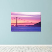 ゴールデンゲートブリッジアットサンセット キャンバスプリント (インサイチュ (ウッドフロア))