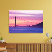 ゴールデンゲートブリッジアットサンセット キャンバスプリント (インサイチュ (リビング))