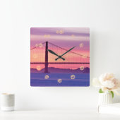 ゴールデンゲートブリッジアットサンセット スクエア壁時計 (ホーム)