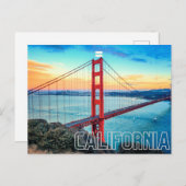 ゴールデンゲートブリッジカリフォルニアポストカード ポストカード (正面/裏面)