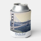ゴールデンゲートブリッジサンフランシスコウォーターカラーアート 缶クーラー (缶正面)