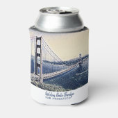 ゴールデンゲートブリッジサンフランシスコウォーターカラーアート 缶クーラー (缶裏面)